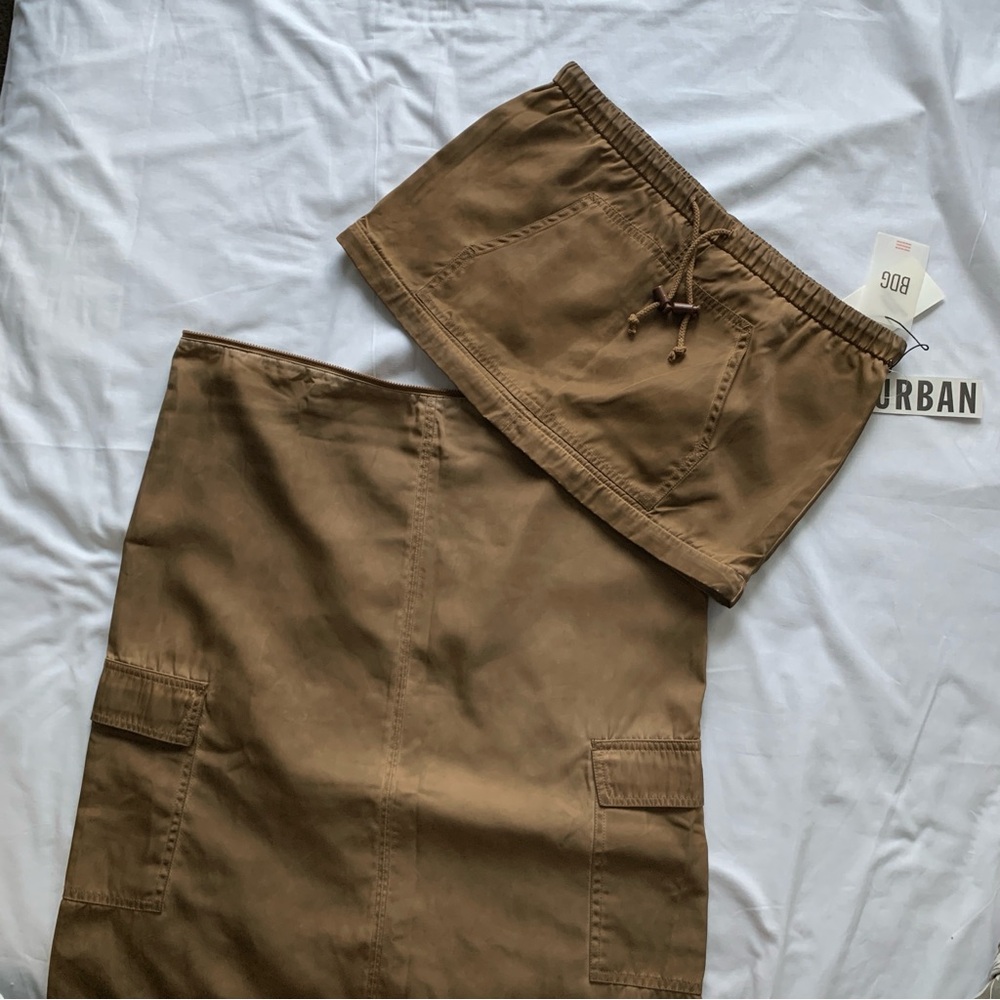 URBAN OUTFITTERS BDG BROWN CARGO CONVERTIBLE ZIP MAXI MINI SKIRT